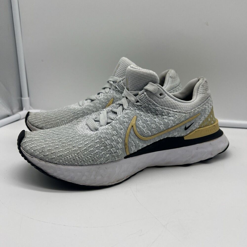 Nike React Infinity Flyknit 3 Men’s 6.5 Women’s 8 Shoes Gray/Yellow DQ7830-008